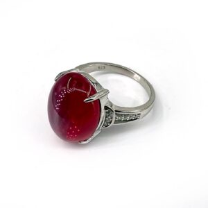 Yakut Bayan Yüzük Gümüş
