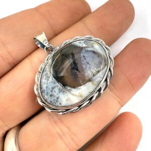 Dendiritli Opal Kolye Ucu Gümüş