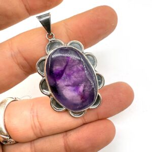 Ametist Kolye Ucu Gümüş