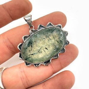 Prehnite Kolye Ucu Gümüş