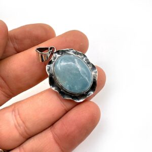 Akuamarin Kolye Ucu Gümüş