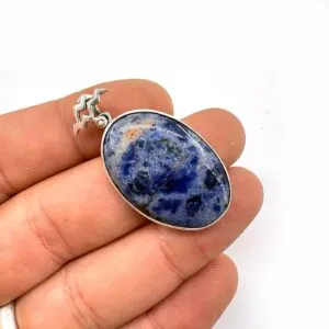 Sodalit Kolye Ucu Gümüş