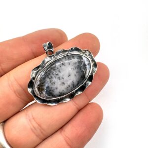 Dendiritli Opal Kolye Ucu Gümüş