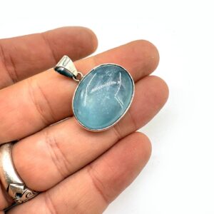 Akuamarin Kolye Ucu Gümüş