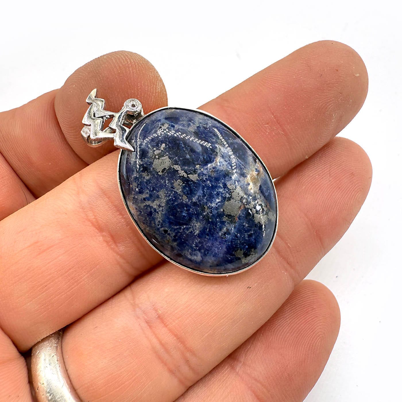 Sodalit Kolye Ucu Gümüş