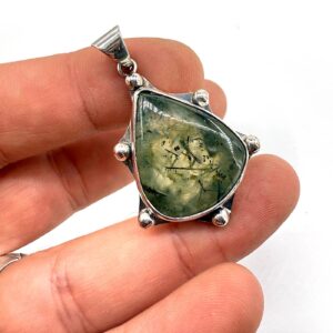 Prehnite Kolye Ucu Gümüş