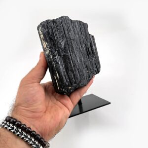 Siyah Turmalin Ham Taş Standlı