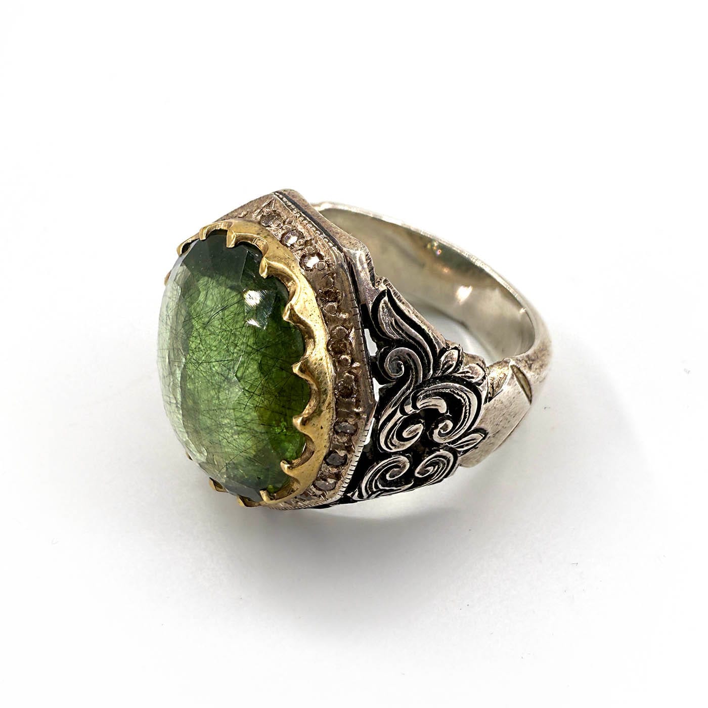 Sertifikalı Zeberced Erkek Yüzük (Gümüş) AAA - Görsel 2