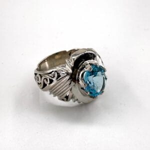 Topaz Erkek Yüzük Gümüş