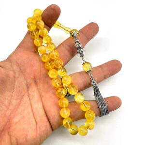 Damla Kehribar Tesbih (Gümüş)