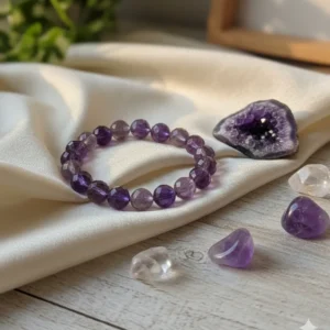 Mor Lodolit Bileklik 10 mm - morlodolit Taşı Enerjisi ve Doğal Formu