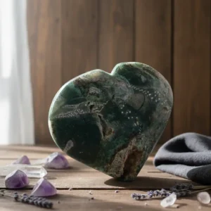 Yosunlu Akik Kalp Obje