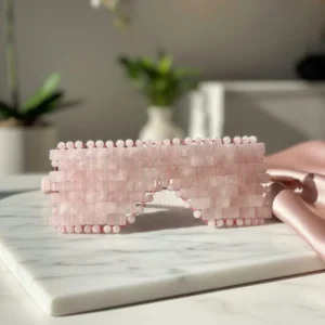 Pembe Kuvars Doğaltaş Yüz Maskesi Kullanım ve Detay Görünümü