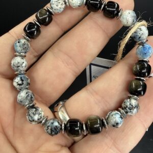 Ketonit / Obsidiyen Faset Bileklik 8mm *