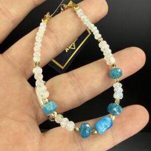 Aytaşı / Blue Apatit Rondela Faset Bileklik *