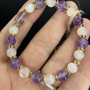 Pembe Kuvars / Ametist Bileklik 8mm *