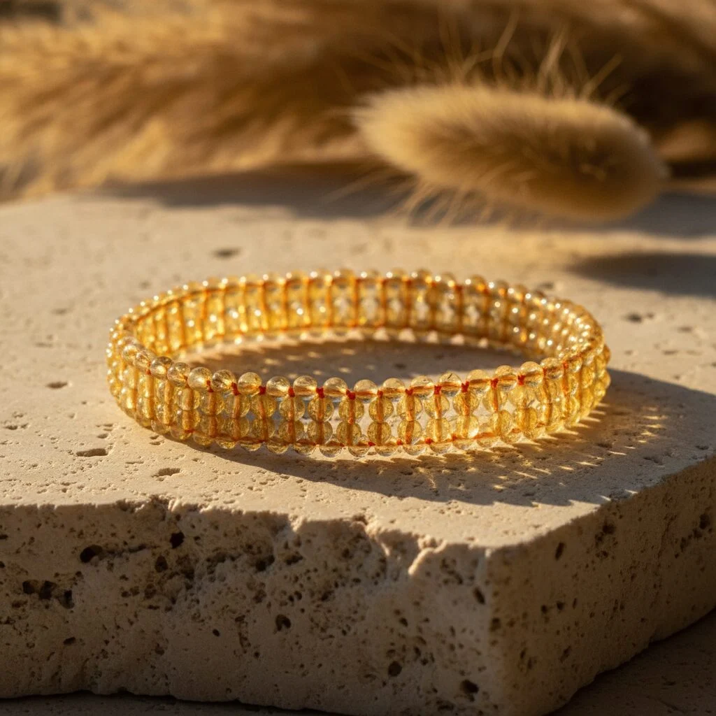 Sitrin Örme Bileklik