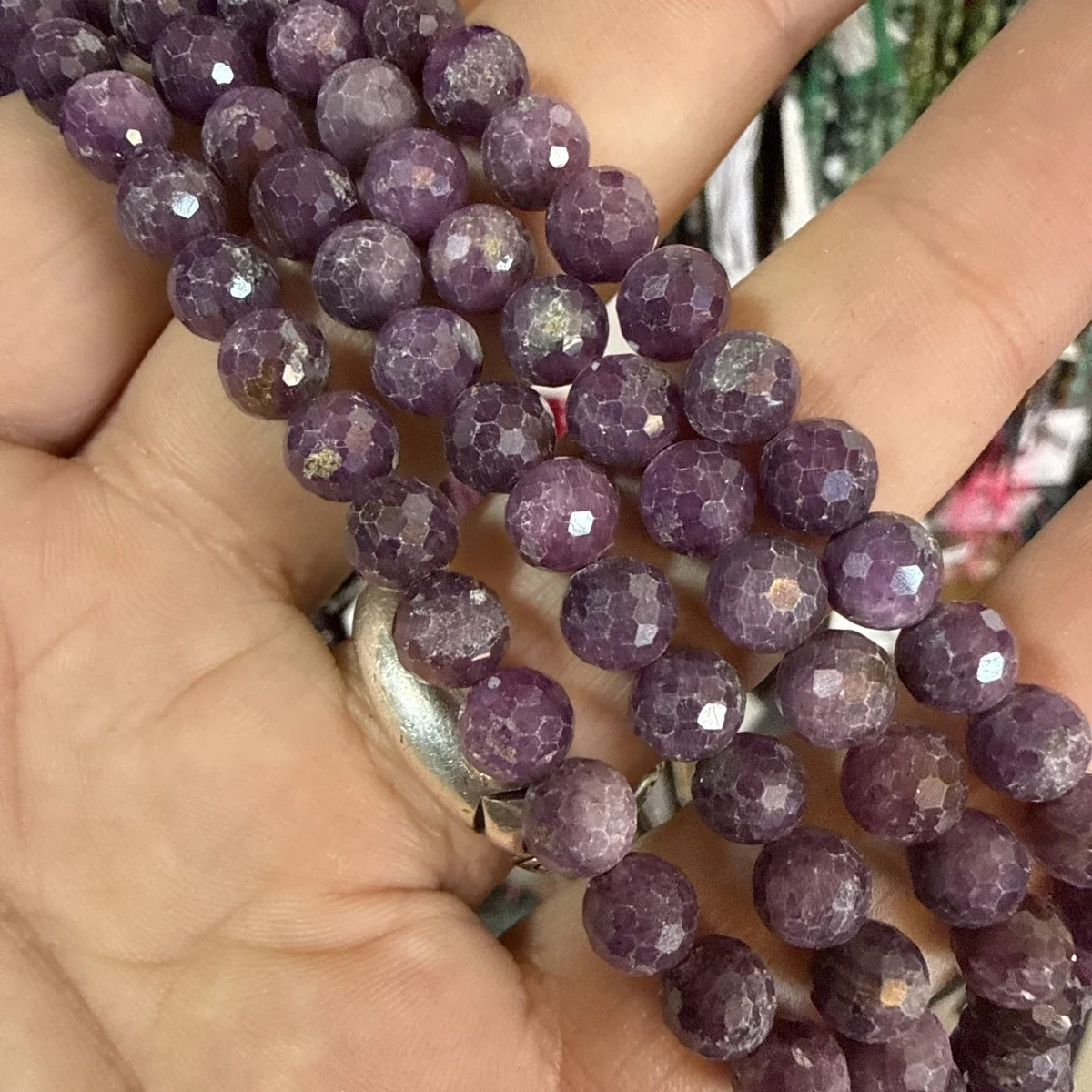 Mor Safir Faset Dizi 7 mm