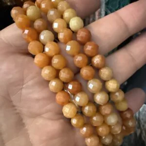 Turuncu Aventurin Dizi Faset 8 mm