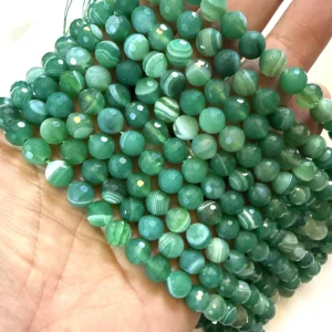 Yeşil Akik Dizi Faset 8 mm