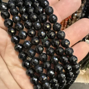 Siyah Akik Dizi Faset 8 mm