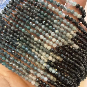 Mavi Turmalin Dizi Faset 3 mm