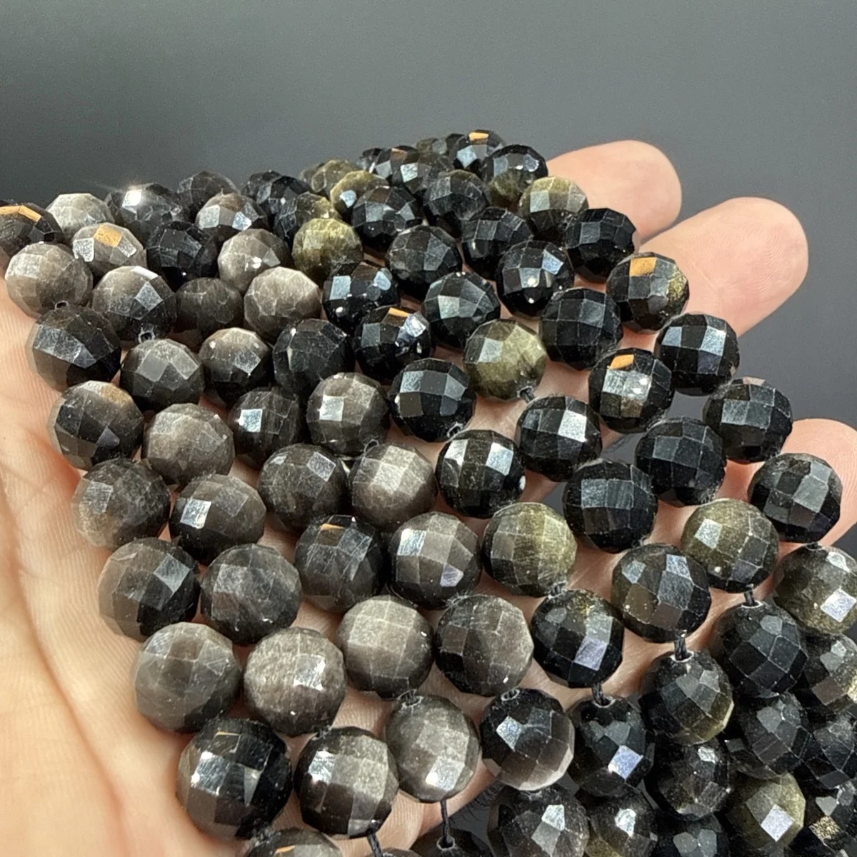 Obsidiyen Dizi Faset 10 mm