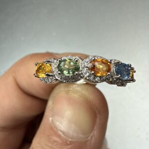 Multi Safir Yüzük Gümüş - 5