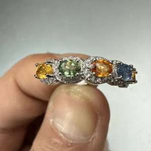 Multi Safir Yüzük Gümüş - 5