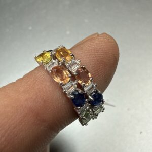 Multi Safir Yüzük Gümüş