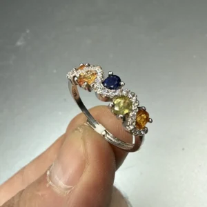 Multi Safir Yüzük Gümüş