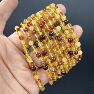 Kehribar Bileklik 6 mm - Kehribar Taşı Enerjisi ve Doğal Formu