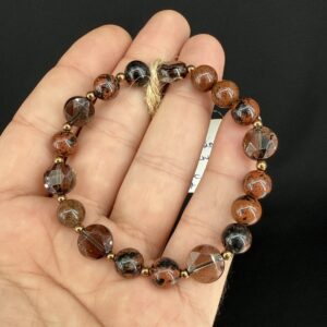 Mahogany Obsidiyen / Dumanlı Kuvars Bileklik 8 mm