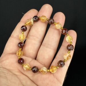 Garnet / Sitrin Faset Bileklik 8 mm
