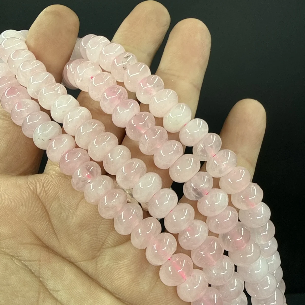 Pembe Kuvars Rondela 10×6 mm